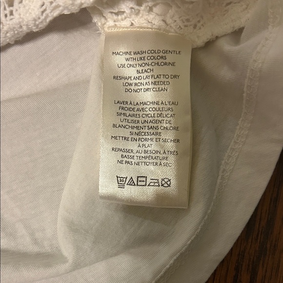 Anthropology Pilcro White Lace Leopard Graphic Crop Top with crochet accent. - Picture 7 of 8